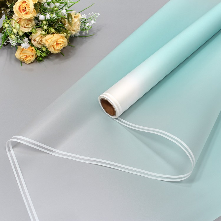 Плёнка 0,58*10м 275г матовая с двойной белой полосой 55мкм Голубой 1/30 Арт: 1624/635