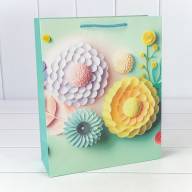 Пакет подарочный с блёстками &quot;Цветы&quot; (микс 261) 26*32*10 210г 1/20 1/240 Арт: 000261C - Пакет подарочный с блёстками "Цветы" (микс 261) 26*32*10 210г 1/20 1/240 Арт: 000261C