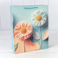 Пакет подарочный с блёстками &quot;Цветы&quot; (микс 261) 26*32*10 210г 1/20 1/240 Арт: 000261C - Пакет подарочный с блёстками "Цветы" (микс 261) 26*32*10 210г 1/20 1/240 Арт: 000261C