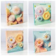 Пакет подарочный с блёстками &quot;Цветы&quot; (микс 261) 26*32*10 210г 1/20 1/240 Арт: 000261C - Пакет подарочный с блёстками "Цветы" (микс 261) 26*32*10 210г 1/20 1/240 Арт: 000261C