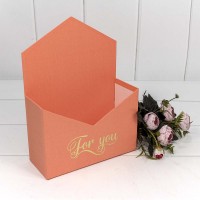 Коробка "Конверт" 18*24*7 "For you" Красно-коралловый 1/4 1/36 Арт: KPL0020