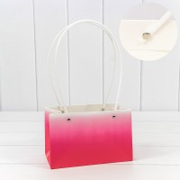 Пакет подарочный "Ваза для цветов" 19*12*10,5 260г "Градиент" Малиновый 1/10 1/150 Арт: 000184GA/4