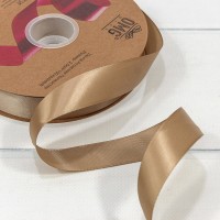 Лента Атласная Полиэстер класс А 2,5см*100ярд Оливково-коричневый 1/8 1/32 Арт: 556-25/837