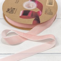 Лента Бархат 2,5см*25ярд Персиковый 1/13 1/52 Арт: 592-25/06