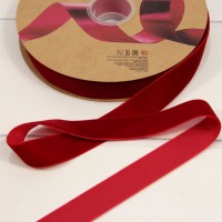 Лента Бархат 2,5см*25ярд Тёмно-красный 1/8 1/32 Арт: 592-25/11