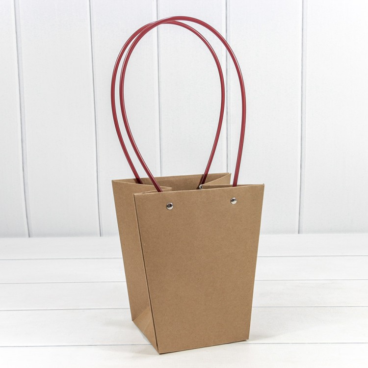 Пакет подарочный "Ваза для цветов" 20*17*12 Крафт 1/10 1/120 Арт: 000170E