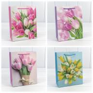 Пакет подарочный с блёстками "Тюльпаны" (микс 311) 18*23*10 210г 1/20 1/360 Арт: 000311E - Пакет подарочный с блёстками "Тюльпаны" (микс 311) 18*23*10 210г 1/20 1/360 Арт: 000311E