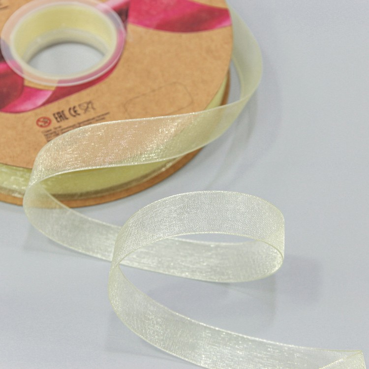 Лента Органза 1,5см*100ярд Шампань 1/13 1/52 Арт: 559-15/1002