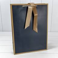 Пакет подарочный с лентой 31*42*12 210г Синий 1/10 1/80 Арт: 000502A/16 - Пакет подарочный с лентой 31*42*12 210г Синий 1/10 1/80 Арт: 000502A/16