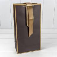 Пакет подарочный с лентой 20*38*12 210г Коричневый 1/10 1/120 Арт: 000503EM/2 - Пакет подарочный с лентой 20*38*12 210г Коричневый 1/10 1/120 Арт: 000503EM/2