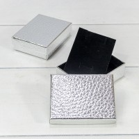 Коробка Прямоугольная 9*7*3 "Кожа крокодила" Серебряный 1/12 1/240 Арт: 62679/4