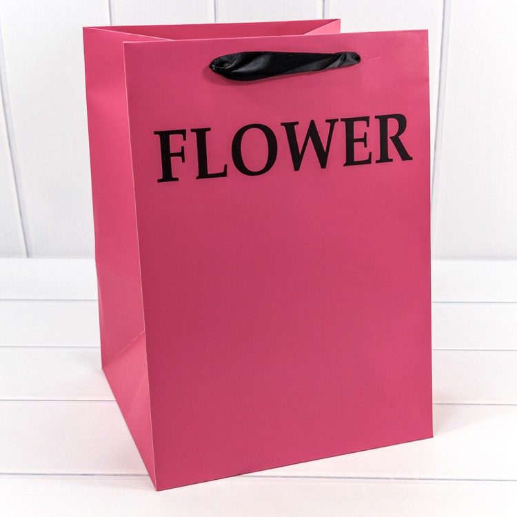 Пакет подарочный "Flower" Лиловый 25*30*25 210г 1/10 1/200 Арт: 000179P/35