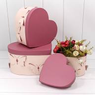 Коробки &quot;Сердце&quot; Набор 1/3 28,5*26*15 &quot;Бабочки&quot; Бежевый 1/24 Арт: 720920/1 - Коробки "Сердце" Набор 1/3 28,5*26*15 "Бабочки" Бежевый 1/24 Арт: 720920/1