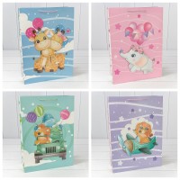 Пакет подарочный с 3D аппликацией "Детский" (микс 328) 30*41,5*12 210г 1/20 1/80 Арт: 000328A