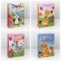 Пакет подарочный с 3D аппликацией "Детский" (микс 105) 30*41,5*12 210г 1/20 1/80 Арт: 000105A