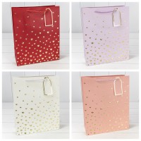 Пакет подарочный с тиснением "Сердечки" (микс 1) 26*32*12 210г 1/20 1/240 Арт: 000880C