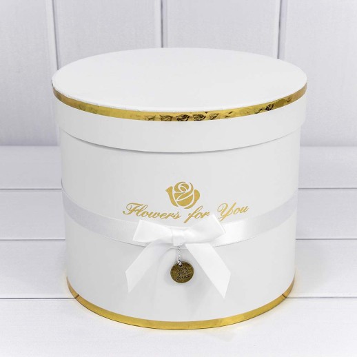 Коробки Цилиндр Набор 1/5 22,5*19,5 "Flowers for you" Белый 1/8 Арт: 7215009/04170