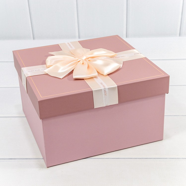 Коробки Квадратные Набор 1/3 21*21*12,3 с бантом "Just For You" Розовый 1/18 Арт: 721620/2