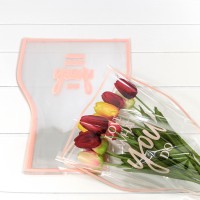 Пакет "Конус для цветов" 36*20*45 (30 шт.) Розовая рамка 1/100 Арт: 001510/2