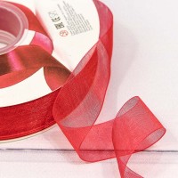 Лента Органза 2,5см*100ярд Красный 1/8 1/32 Арт: 559-25/1026