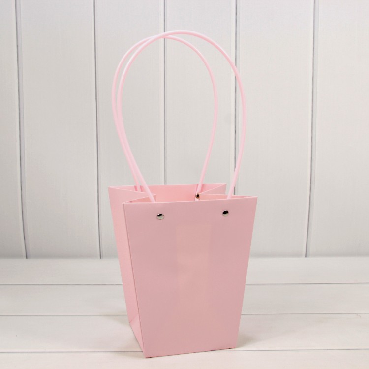 Пакет подарочный "Ваза для цветов" 20*17*12 Бледно-розовый 1/10 1/120 Арт: 000170E/670