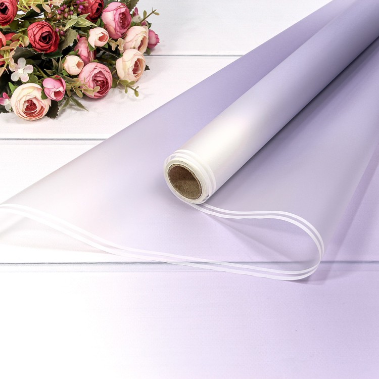 Плёнка 0,58*10м 275г матовая с двойной белой полосой 55мкм Светло-фиолетовый 1/30 Арт: 1624/2635