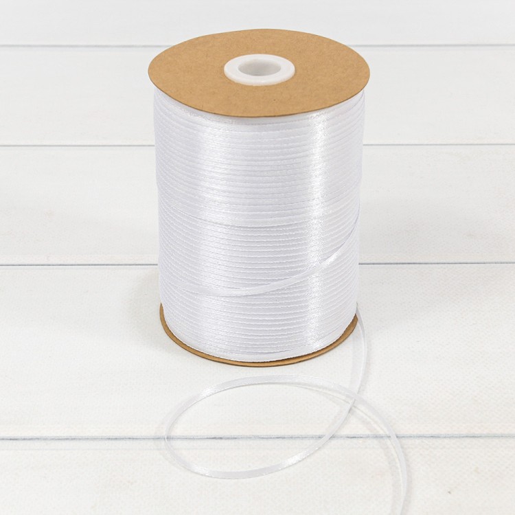 Лента Атласная Сатин (бобина) 0,3см*870ярд Белый 1/40 Арт: 595-03/01