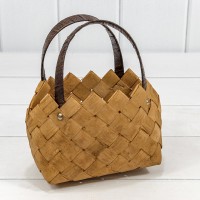 Корзина плетёная 20*10*12/20 (±5%) из секвойи с ручками Медовый 1/60 Арт: 420330/1040