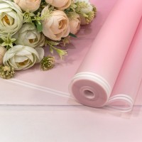 Плёнка 59см 800г матовая с двойной белой полосой 55мкм Розовый-217 1/6 1/12 Арт: 80024/217